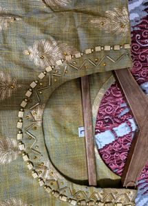 Elegant Golden Kurta pant dupatta Set