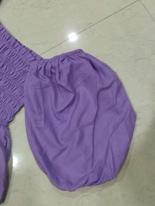Purple Puff Sleeve Top