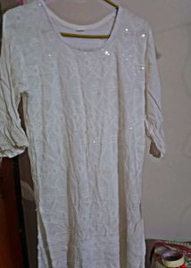White Embroidered Kurti