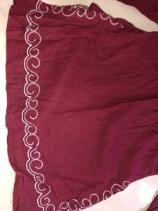 Maroon Embroidered Kurti
