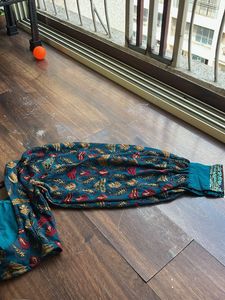 PEACOCK GREEN COLORED EMBROIDERED BLOUSE