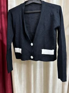 Korean Black Cardigan Sweater