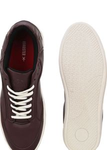 Burgundy Leather Sneakers - Size 10