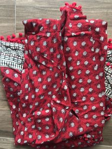 Festive Red A Line Long Kurta