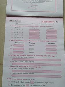 Mathematics Worksheet for Class 4 CASE Board
