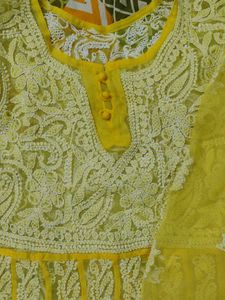 handwork chikankari anarkali