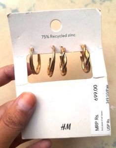H&amp;M Gold Hoop Earring Set