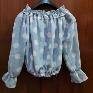 Polka Dot Off-Shoulder Top