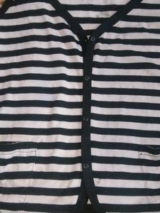 Striped Button-Down Small Size Tank Top