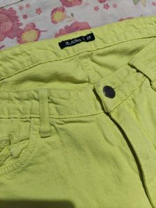 Lime Green Flared Mid-Waist Jeans ! Size-28