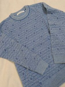 Unisex Blue Patterned Knit Tops- set of two