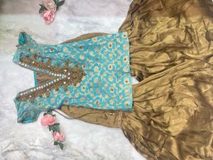 Teal Embroidered Pakistani Suit