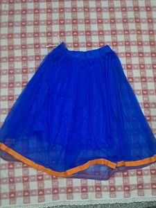 Orange &amp; Blue Crop Top and Skirt Set