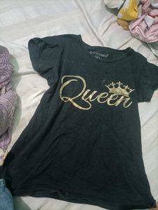 For Kids Queen Graphic Tee - Black