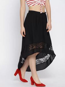 Black High-Low Lace Skirt