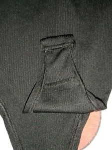 Chic Black Bodysuit With Collar