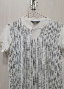 Black And White Rayon Kurti