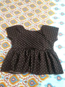 Brown Polka Dot Top