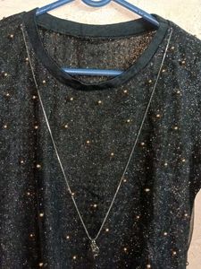 Partywear See-through Sparkly Top Black 🖤