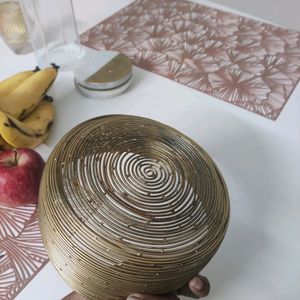 Home Store,Lifestyle-smart Golden Clr Fruit Basket,Medium Sized-littke Balckish From Down