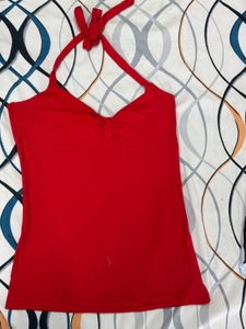 Red Halter Neck Top