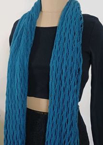 Turquoise Blue Knit Scarf
