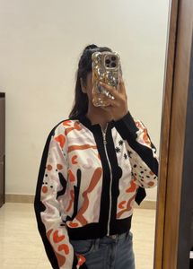 Funky Patterned Bomber Jacket