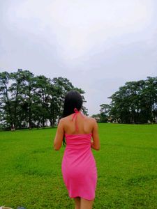 Hot Pink Halter Neck Bodycon Dress