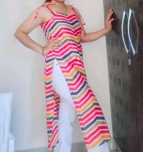 Colorful Chevron Sundress/ Multicolour Kurthi