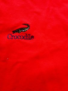 CROCODILE RED SOLID HALF SLEEVE CASUAL POLO T-SHIR
