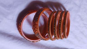 New Bangles Set Peach Colour