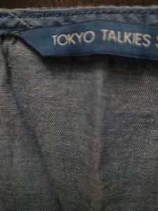 Denim Blue Embroidered Tunic Top