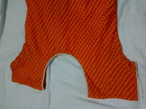 Orange Clr Kurthi Round Neck
