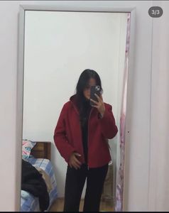 Maroon Velvet Hoodie jacket