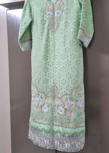 Elegant Mint Green Embroidered Kurti