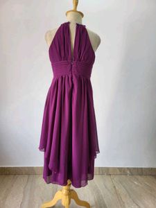 Purple Chiffon Halter Dress