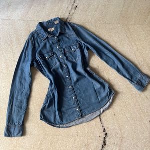 Blue Denim Button-Up Shirt