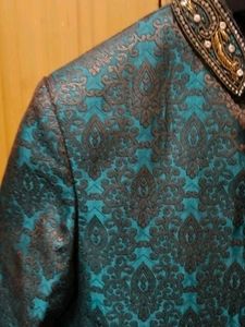 Elegant Teal Green Sherwani