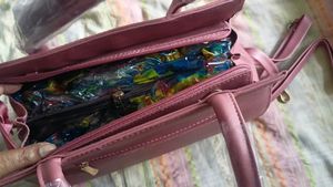 Pink Structured Tote Bag