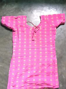 Pink &amp; Green Kurta Set