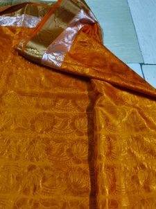 Elegant Orange Banarasi Saree