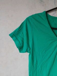 Green V-Neck Top