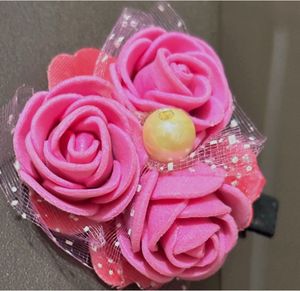 Pink Floral Hair Clips (Set of 2)