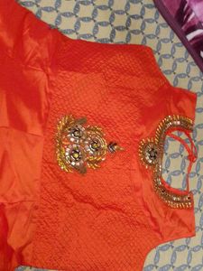 Orange Embellished Party Top