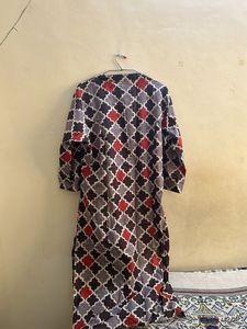 Aaboli Grey Patterned Long Kurta