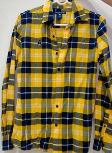Yellow Plaid Flannel Shirt