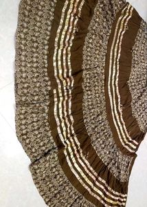 Boho Brown Striped Skirt