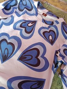 Heart Print Long Sleeve Top