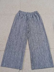 Gray Pleated Wide Leg Pants