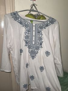 Short White Colour kurti